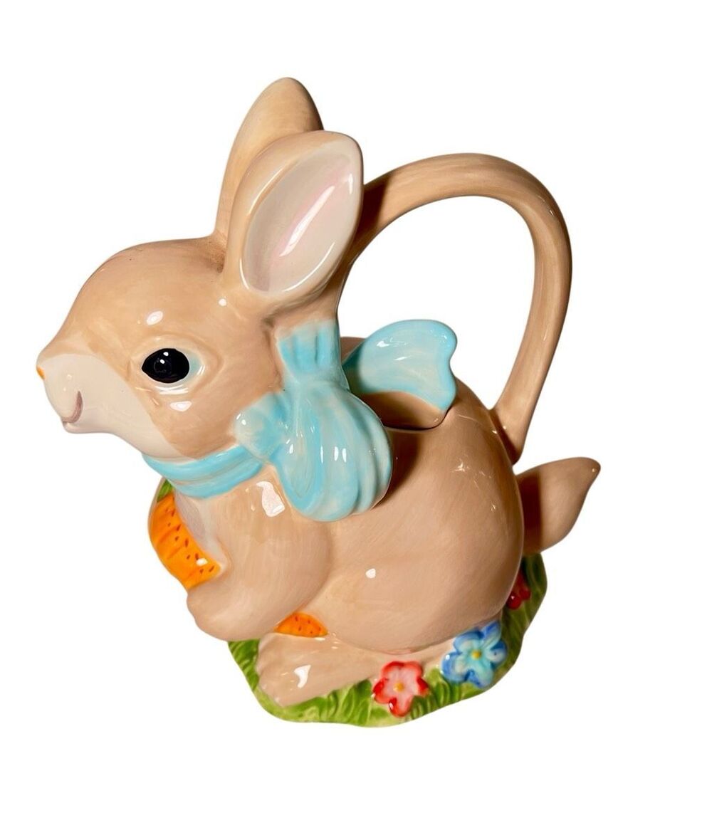 Ceramic Bunny Rabbit Teapot/ Pitcher Mesa International 7x7x4.5” New Hampshire
